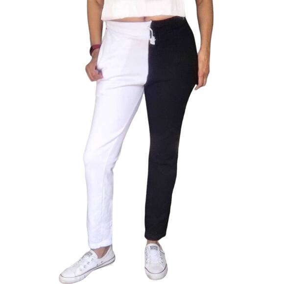 LA DETRESSE The Lovers colorblock athleisure sweatpants two tone joggers XS NEW - Picture 1 of 7